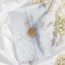 100 PCS PreFolded Vellum Jackets 5x7 Inch Translucent Invitation Sleeves