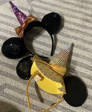 Disney Parks Minnie Mouse 2 Halloween Candy Corn Witch Ears/Witch Hat
