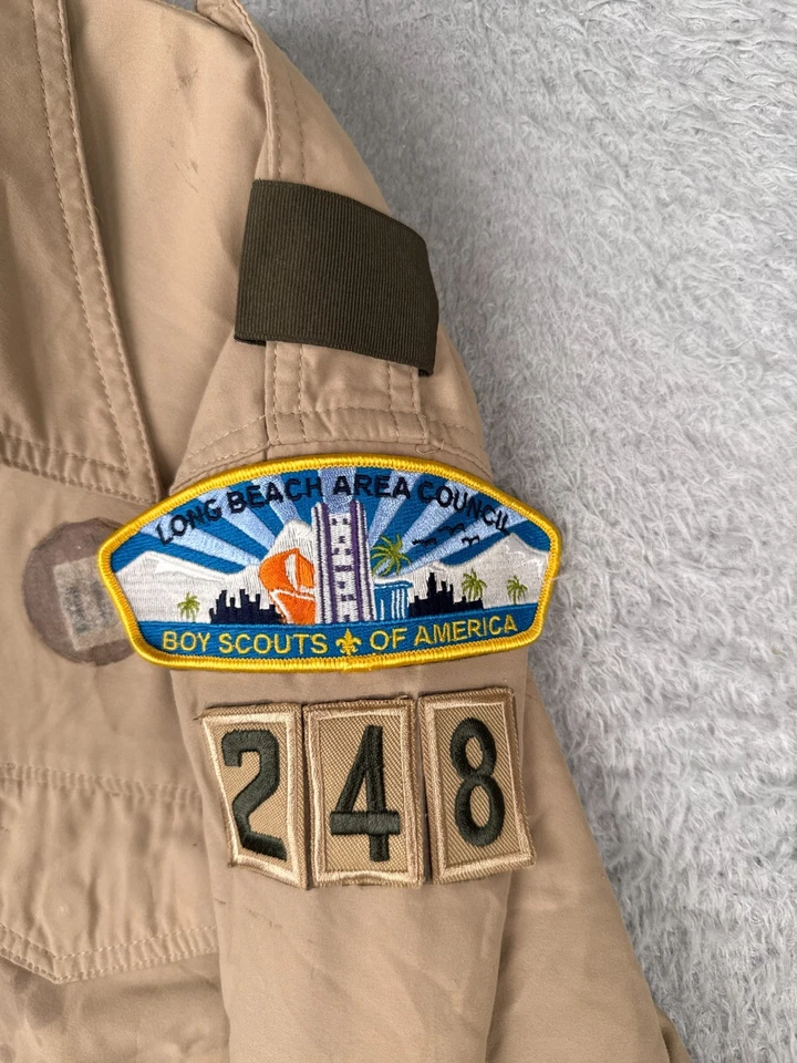 Camisa Boy Scouts of America Adulto 2XL XXL Beige 100% Poliéster Ventilada Manga Corta Foto 3 de 4