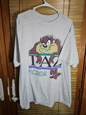 Vintage 90s 1996 Warner Bros Looney Tunes Taz Florida Breakthrough Tee T Shirt
