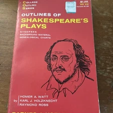 College Outline Series 1965 "Outlines of Shakespeare's Plays" Barnes & Noble ppb