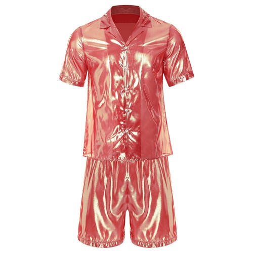 2 Piece Men Shirt And Shorts Set Beach Vacation Outfit Button Down Swim Trunks - Picture 21 of 70