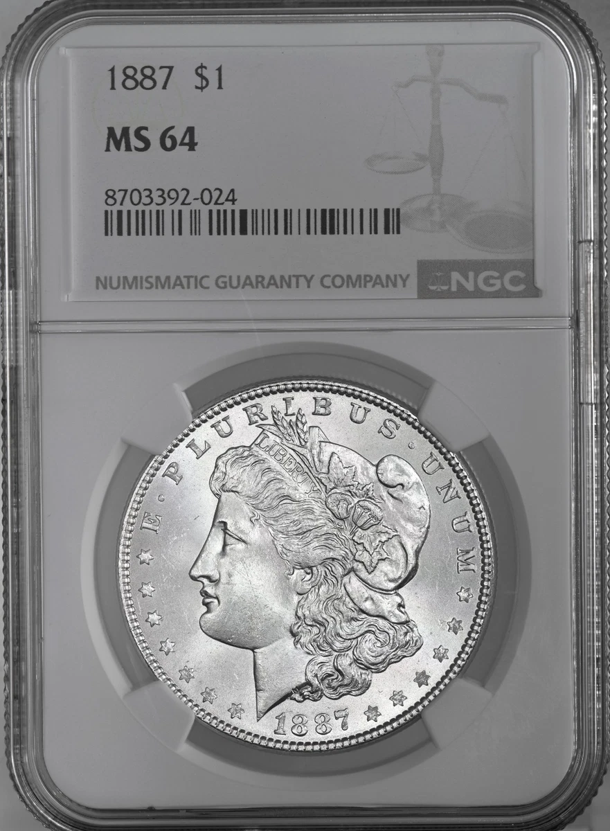 NGC 1887 Year Grade MS 64 Morgan US Dollars (1878-1921) for sale