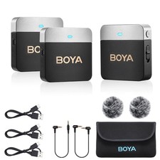 BOYA Wireless Lavalier Microphone BY-M1V2 Dual Channel Wireless Microphones f...