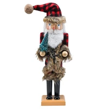 Christmas Nostalgic Santa Nutcracker – Red and Black Wooden Nut Cracker Santa...