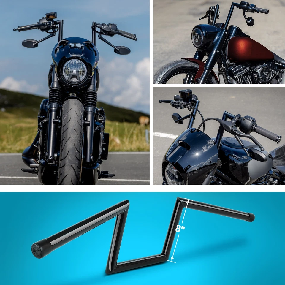 Manillar manual Z-barra para Suzuki Intruder 800 700 750 1400 1500 EE. UU. 8" 10" elevación 1" Foto 3 de 4