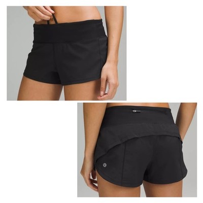 Lululemon Speed Up Low-Rise Lined Athletic Running Shorts Black Size 14 W8000R