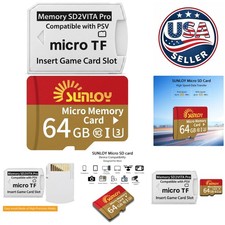PS Vita 6.0 SD2Vita Memory Card Adapter with 64GB - Ultra-Fast Load Speeds