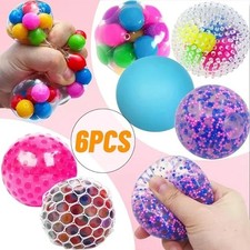 6PCS Mini Squishy Stress Balls Set Rainbow Squeeze Ball EDC Toy Sensory Fidget T