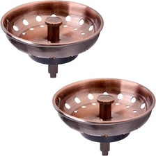 Antique Copper Kitchen Sink Strainer And Stopper 2 Pack Durable Rustproof Design