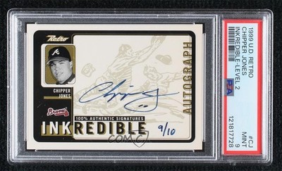 1999 Retro Inkredible Level 2 9/10 Chipper Jones #CJ PSA 9 MINT Auto HOF 6m7
