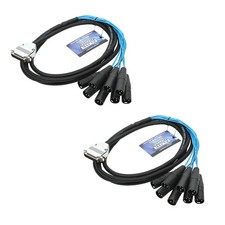 2 pk D-Sub 25-pin DB25 to 8 XLR Male 10 ft Au...