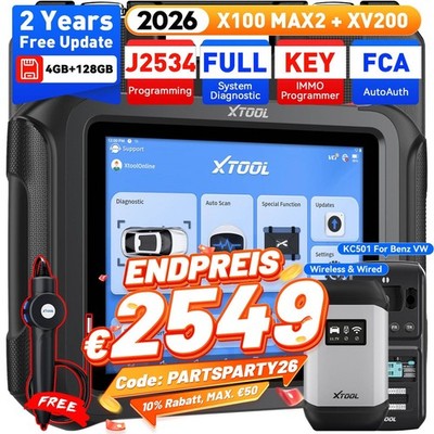 XTOOL X100 MAX2 KFZ OBD2 Diagnosegerät Scanner+J2534+KC501 Gratisgeschenk XV200