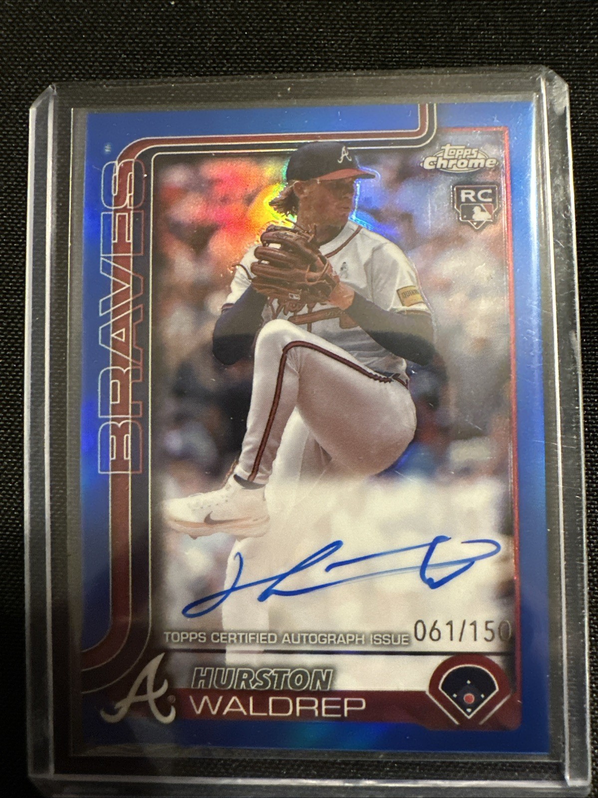 2025 Topps Chrome - Rookie Autographs Hurston Waldrep #RA-HW Blue Refractor /150