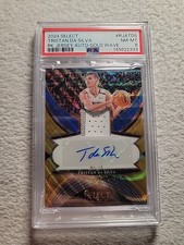 Tristan Da Silva 2024-25 Select Gold Wave Rookie Jersey Auto 8/10 PSA 8 Pop 1