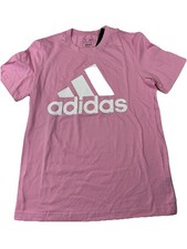 Adidas T-Shirt Pink Big Logo Tee Short Sleeve Athletic Casual