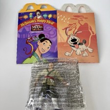 Disney Vintage McDonald s Mulan Figure NEW Sealed w/Happy Meal Cardboard Box