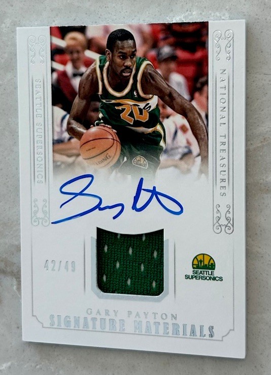スポーツ選手 Panini Gary Payton 1of1 2014-15 Panini National Treasures - Signature Materials Gary