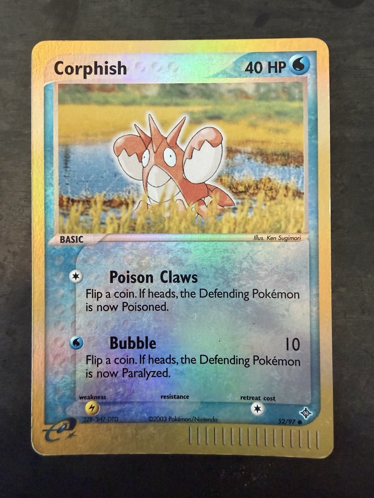 ~~~ Pokemon TCG - Corphish 52/97 Dragon Pokemon Card Reverse Holo ~~~