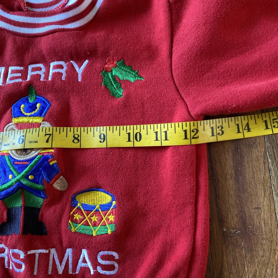 Sudadera roja Feliz Navidad Kids Count 2T vintage años 80 Foto 3 de 4