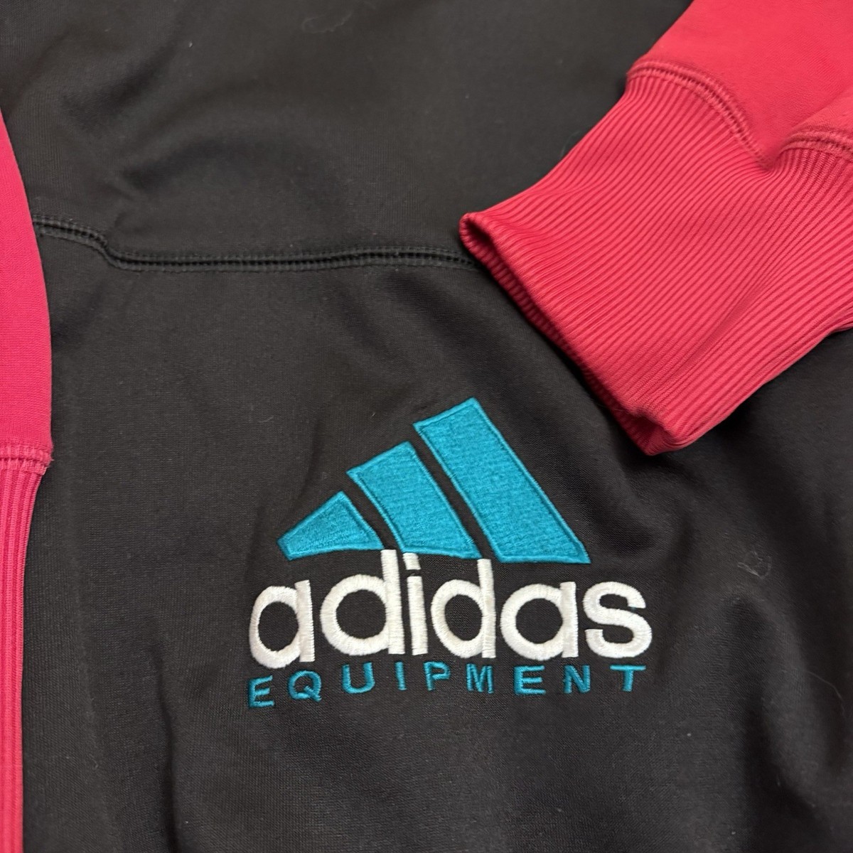 Vintage Adidas Equipment Sweatshirt Mens Large Black 1/4 Zip
