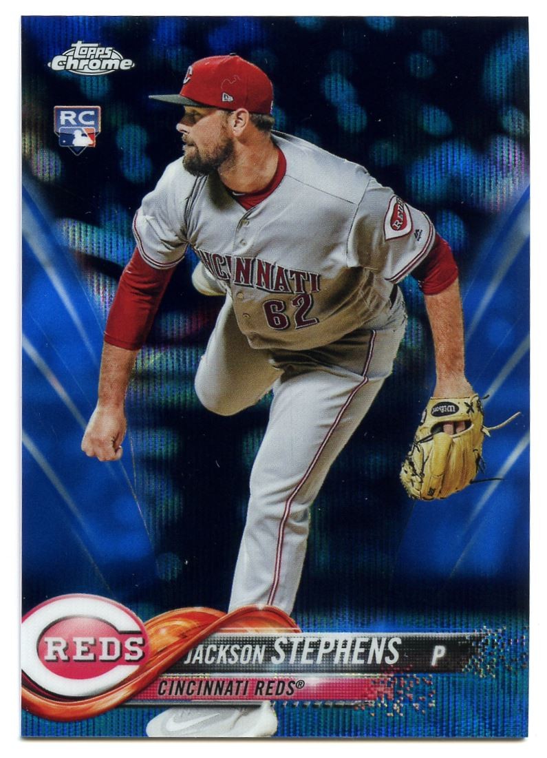 2018 Topps Chrome Blue Wave Refractor #110 Jackson Stephens /75 Rookie