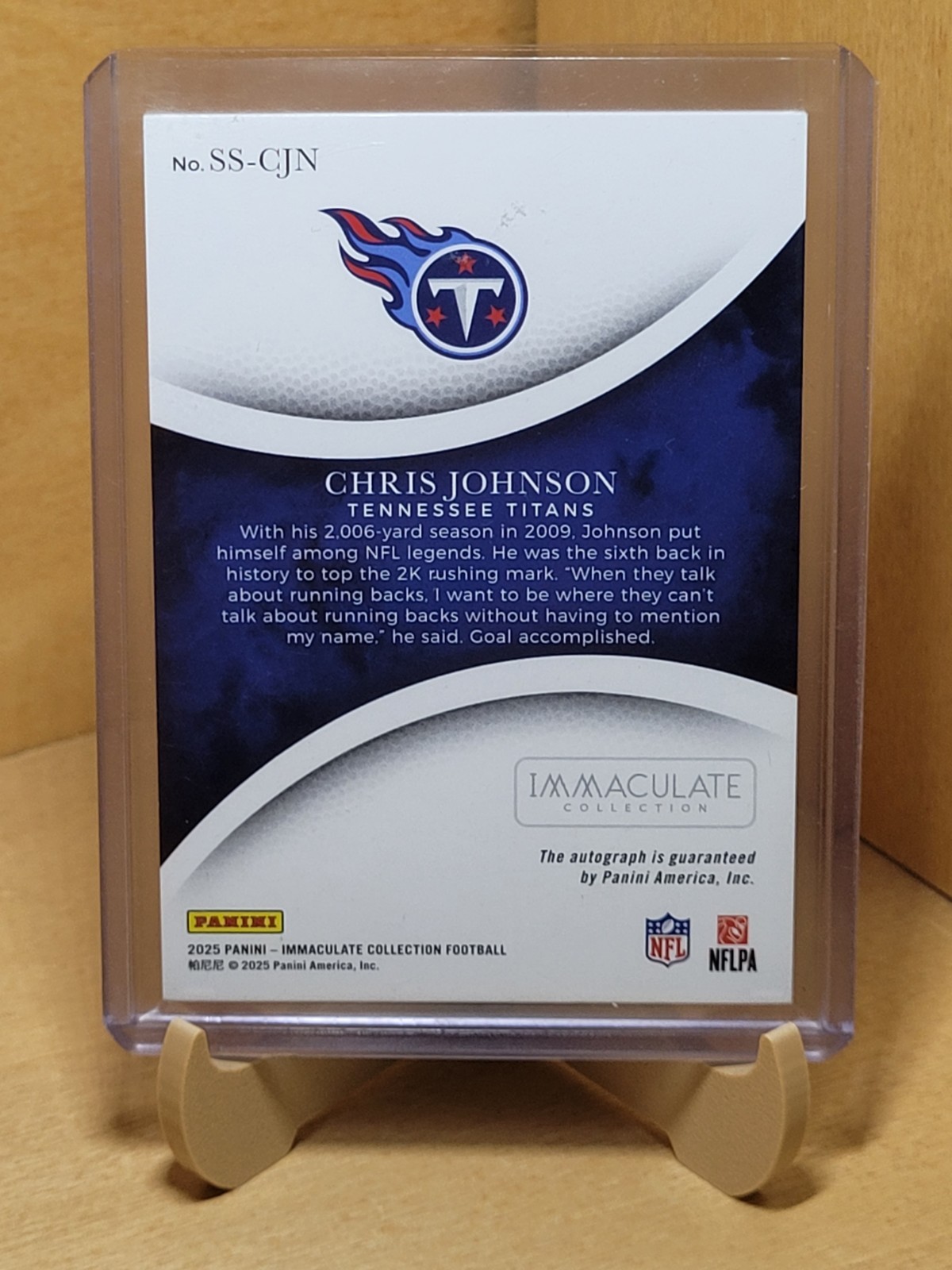 2025 Panini Immaculate #SS-CJN Chris Johnson Sophisticated Signatures Auto /49 view 2