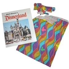 Vtg 1969 Walt Disney's Disneyland Hardcover Souvenir Book + Torn Shopping Bag