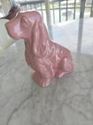 Vtg Shawnee Pink Cocker Spaniel Dog Ceramic Planter 7"tall USA