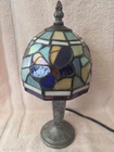 Vtg Butterfly Stained Glass Shade And Base Tiffany Style Table Accent Lamp READ