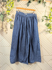 Vtg Calvin Klein Sport Blue Jean Skirt Women's A-LINE Pleated Cotton Cottagecore