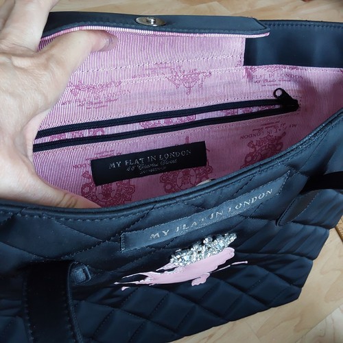 My Flat In London Jan Haedrich Design Lion Rhinestone Crown Quilted Bag READ - Picture 14 of 23