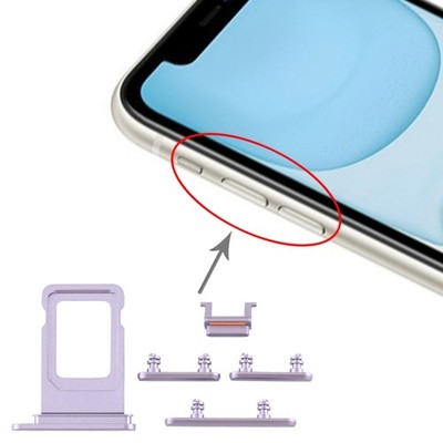 SIM-Karten Tray und Seitenschlüssel Ersatz für iPhone 11, lila, professionelle Passform