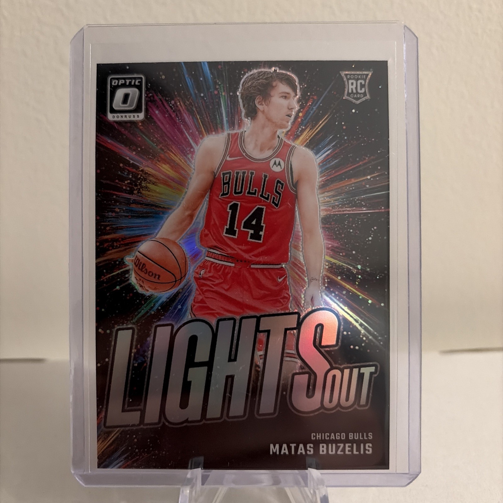 2024-25 Panini Donruss Optic Matas Buzelis Rookie Lights Out Holo Prizm Bulls RC