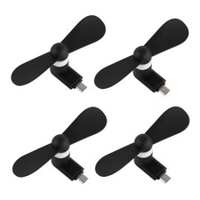 Type USB C Cell Phone Fan for iPhone Series 15, 15 Plus,15 One Size, Black x4
