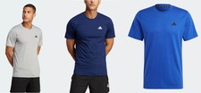 Adidas Mens Train Essentials Feelready Training Tee - Gray Blue Dark Blue