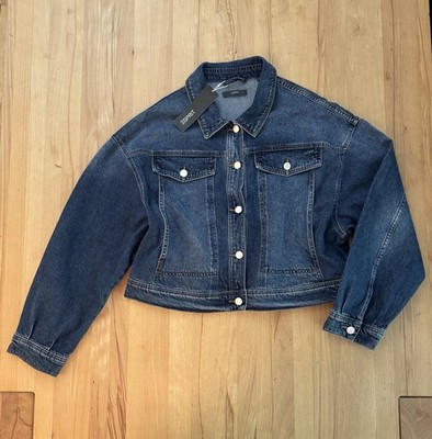 Neu Esprit Lockere Jeans Jack Mit Kragen Freizeit Jacke Gr. L Blau