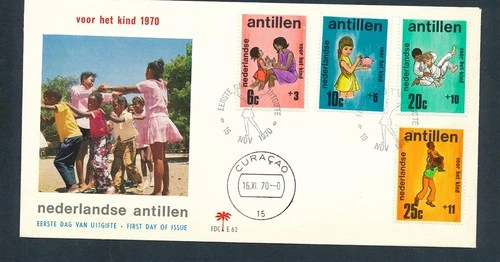 D481031 Netherlands Antilles FDC Children Stamps 1970 E62