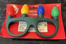 NEW Light Up Flashing Christmas Eye Glasses Holiday Multi-Color Bulbs Novelty