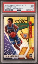 2019-20 DONRUSS OPTIC DE'AARON FOX #19 EXPRESS LANE ORANGE  /39 PSA 9