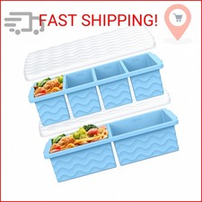 Silicone Freezer Molds for Soup with Lid, 1-Cup 2-Cup Large Ice Cube Trays Foo