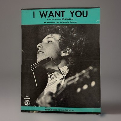 VTG Bob Dylan 1966 Sheet Music I Want You
