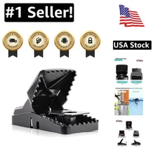 Large 4-Pack Rat Traps - Instant Kill with Reusable Design for Home Protection