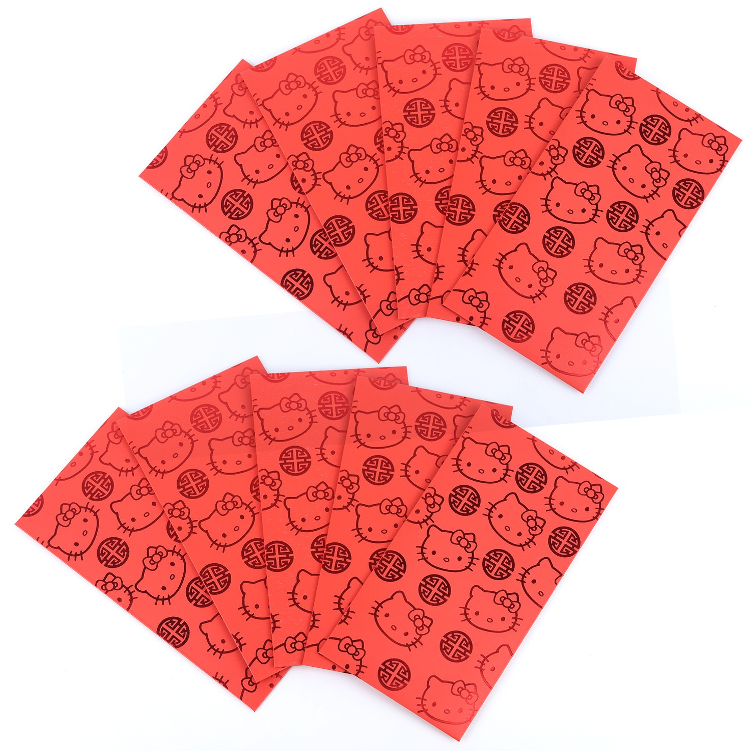 Premium Pack of 10 Sanrio Hello Kitty New Year Red Envelope Lucky Money Packet