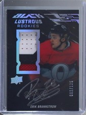 2019 SPx UD Black Lustrous Rookie 2/125 Tier 1 Erik Brannstrom Patch Auto 01g1