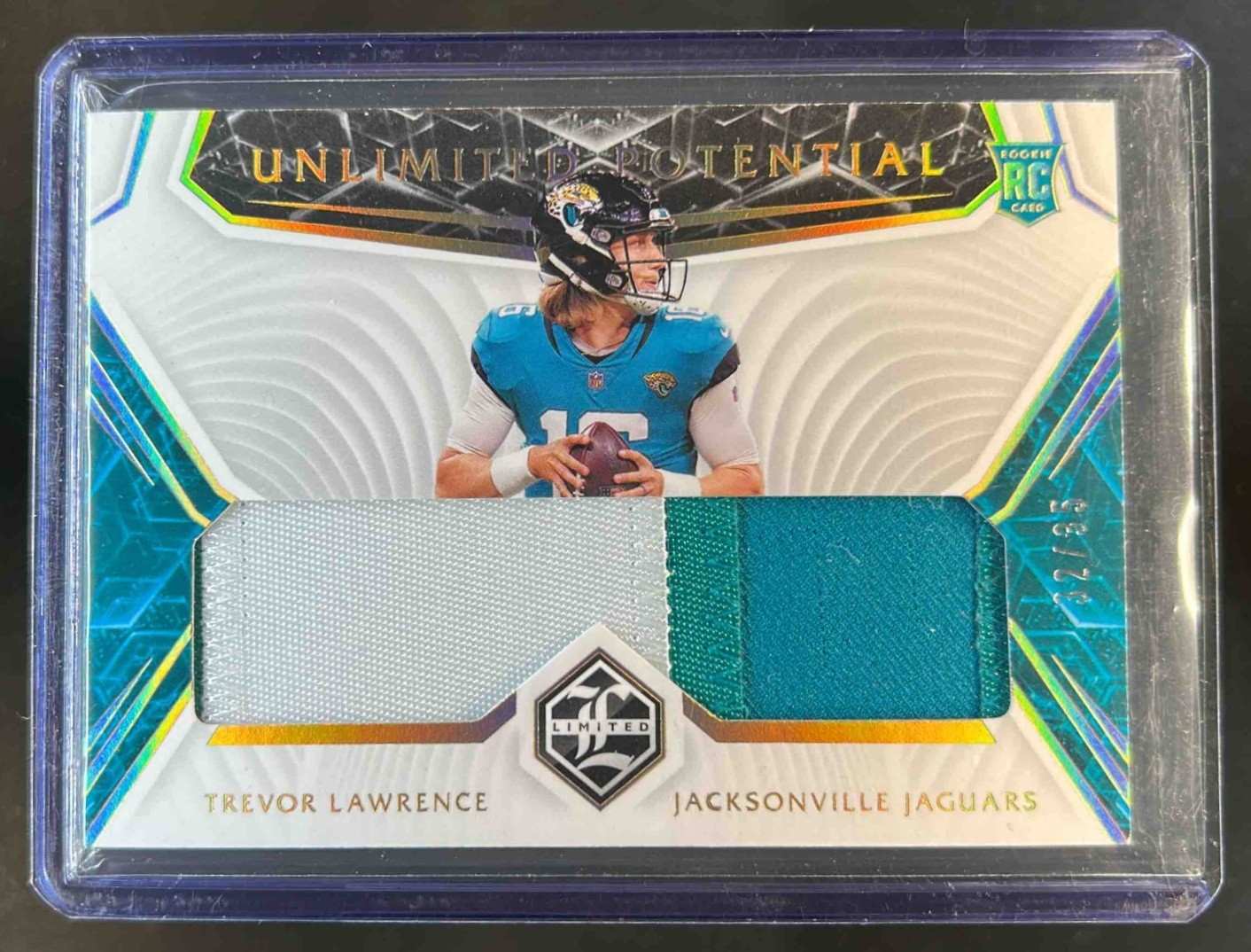 Trevor Lawrence Panini Limited Unlimited Potential Materials #UPTL Gold Spotlight