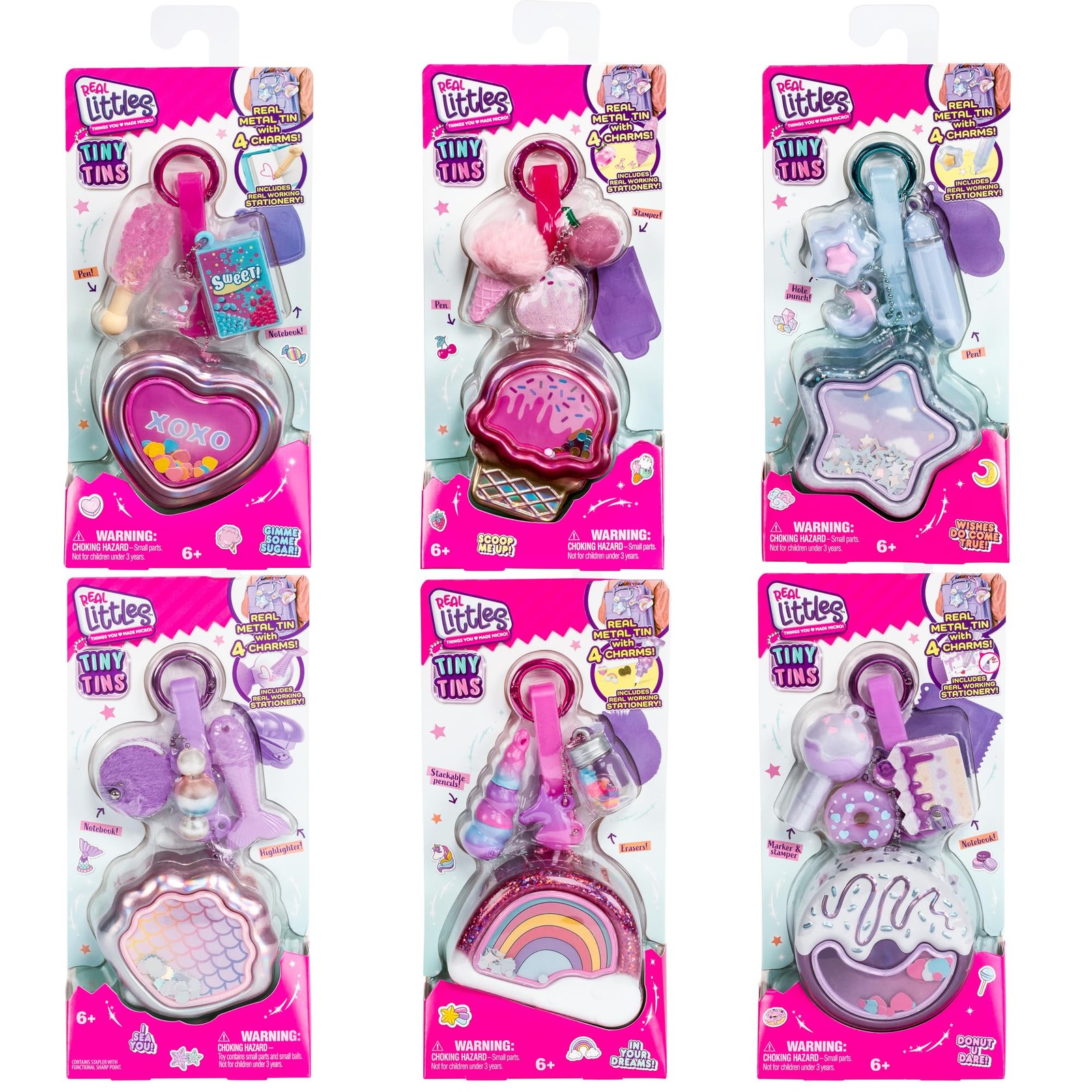 REAL LITTLES Tiny Tins   Comes with Only 1 - Real Metal Tins with 4 Adorable Cha