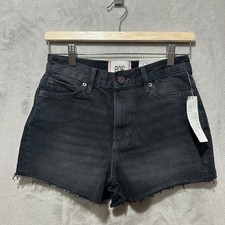 BDG Urban Outfitters Girlfriend Short Black Denim Cut Off Raw Hem Size 26 NWT