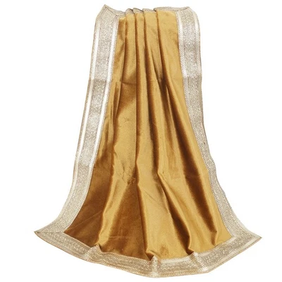INDIAN CONSIGNERS Golden Velvet Cloth with Golden Shinny Border, Aasan, Alter, Altar, Tarot Tab...