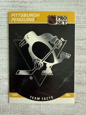 1990-91 Pro Set #580 Pittsburgh Penguins Logo Team Facts Hockey Card